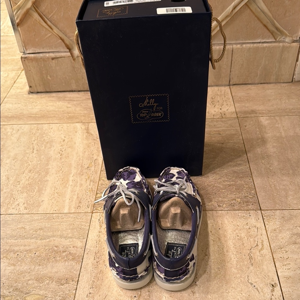 Milly for Sperry Top Sider Purple and White Floral Women’s Shoes
